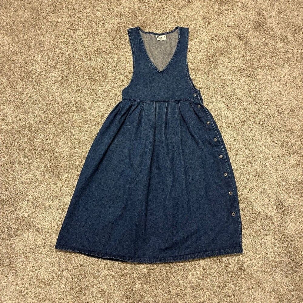 VTG Ms Paquette California Denim Midi Dress Small Blue 90’s Cottagecore Teacher